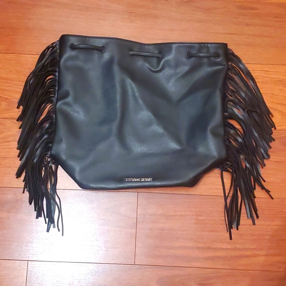 Victoria’s Secret Limited Edition Black Fashion Show Backpack Hobo Fringe Bag